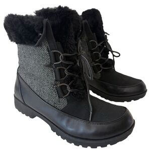JBU by Jambu Southgate‎ B2SGT91 Blk Herringbone Winter Boots Women Sz 10 S2